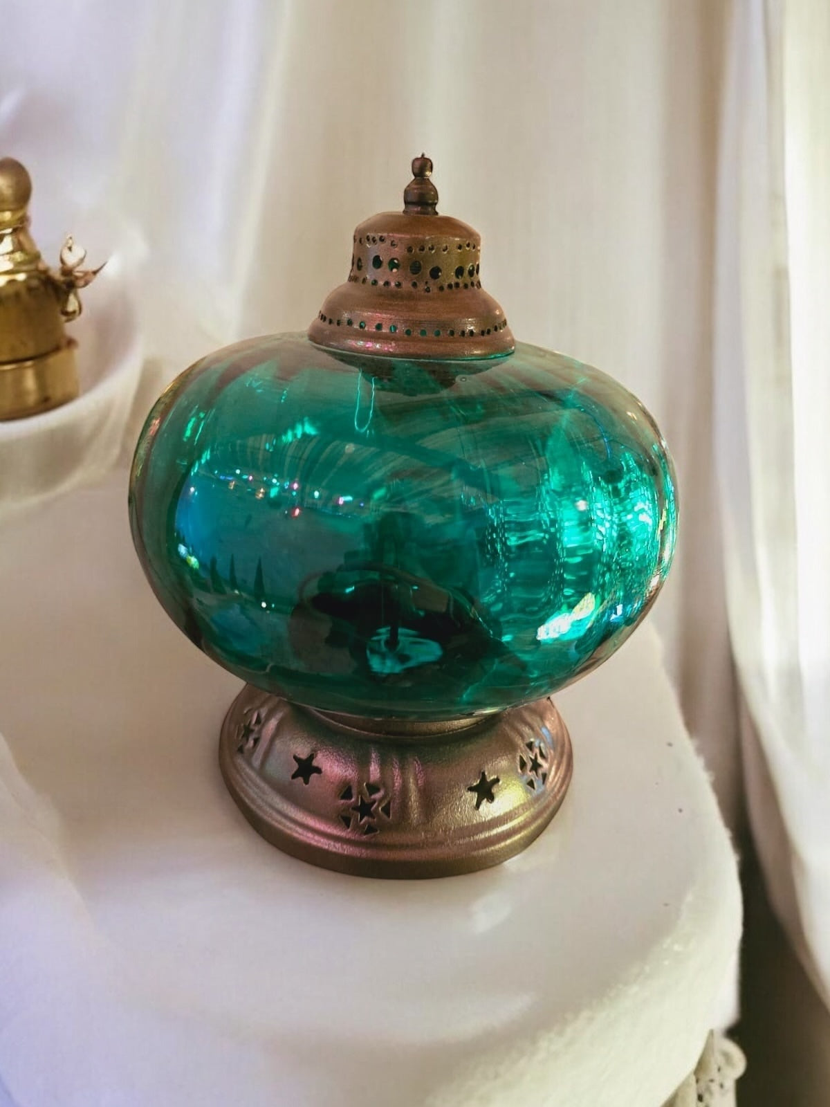 Emerald Oasis Handmade Lantern