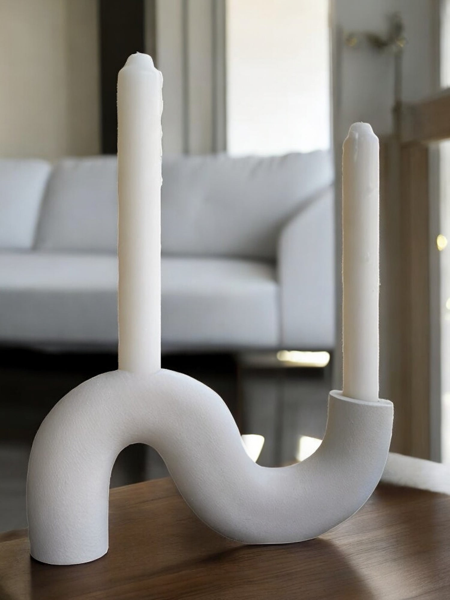 Sculptural Double Taper Holder