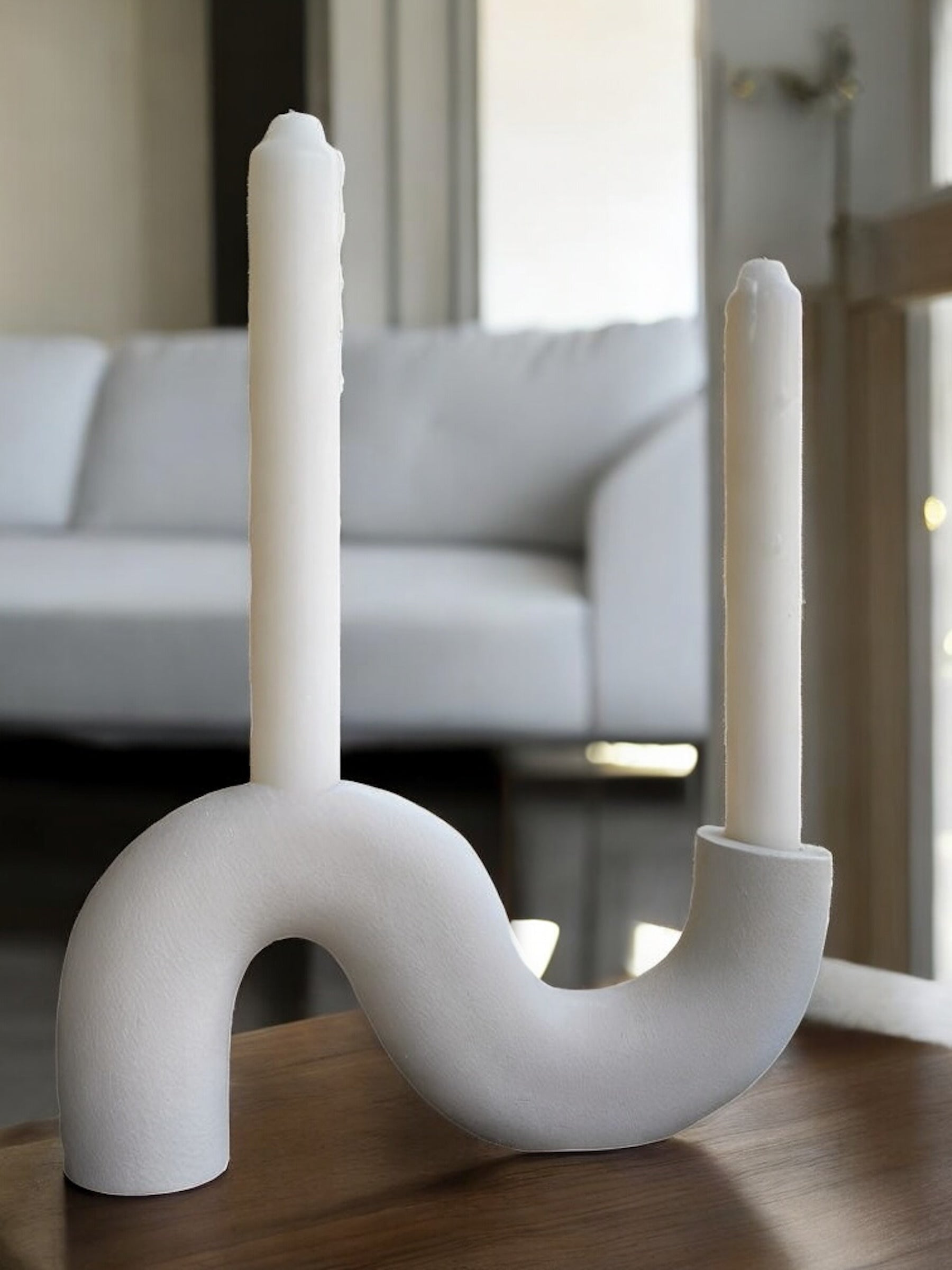 Sculptural Double Taper Holder