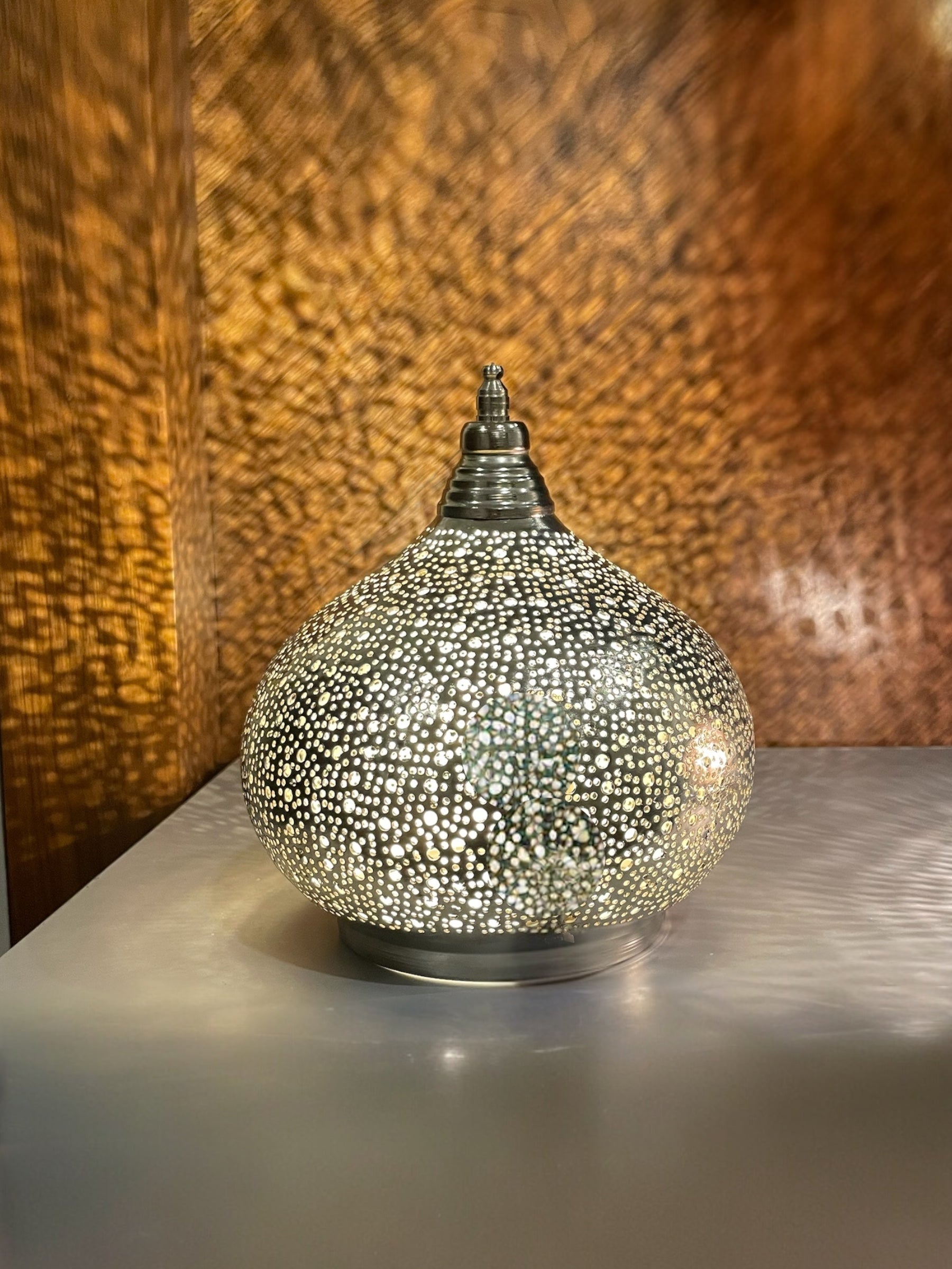1001 Nights Handmade Silver Table Lamp
