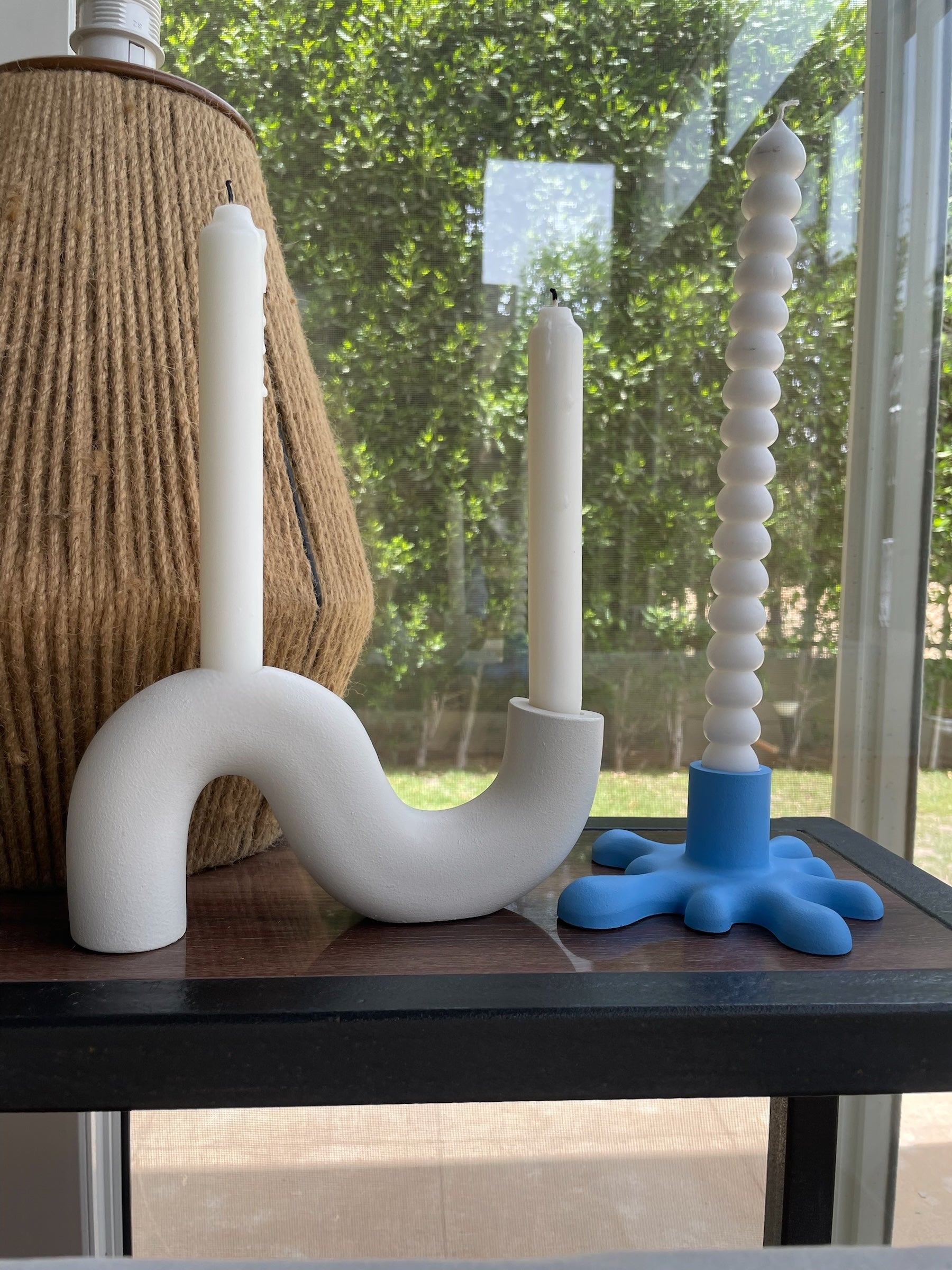 Sculptural Double Taper Holder