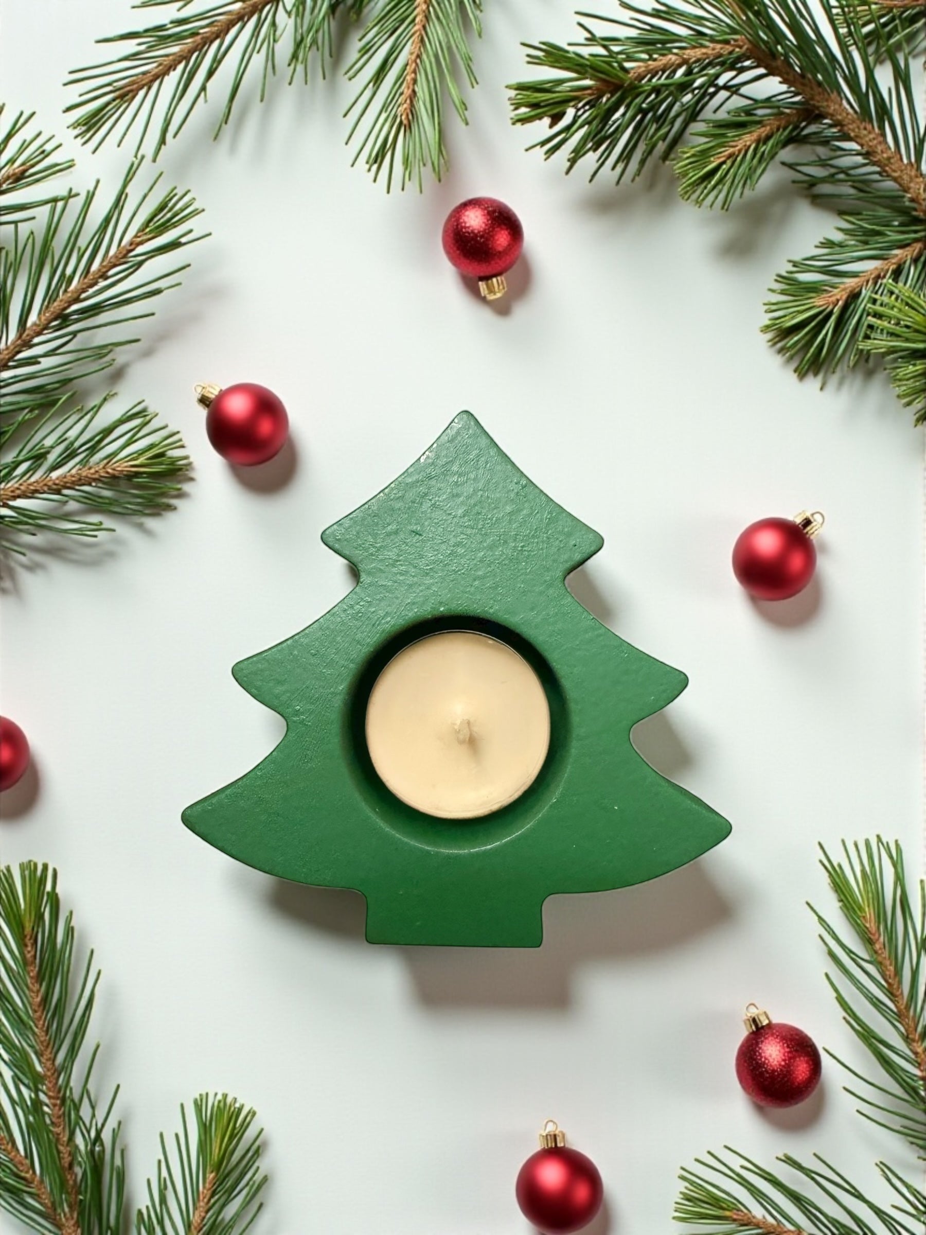 Jolly Christmas Tree Tea Candle Holder