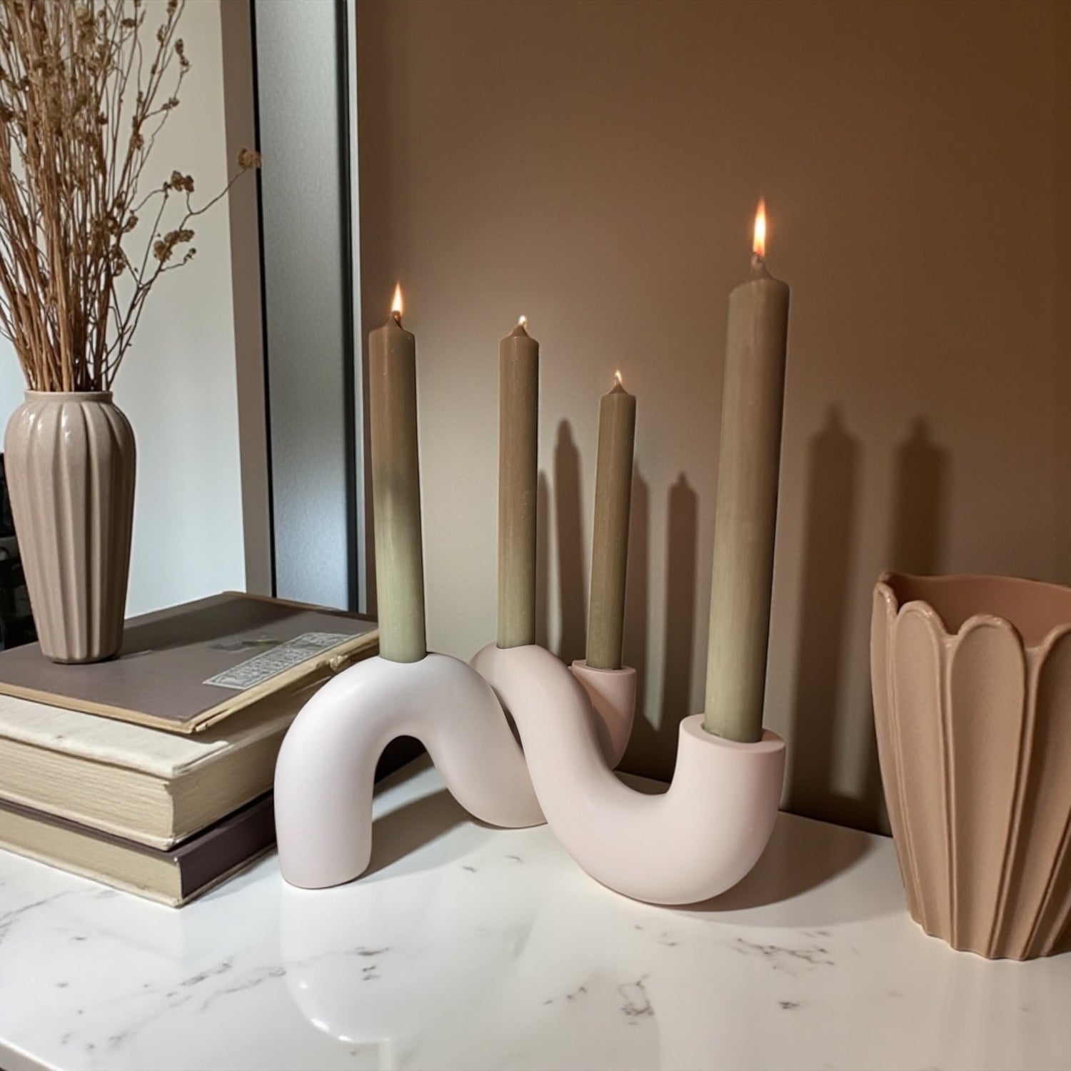 Sculptural Double Taper Holder