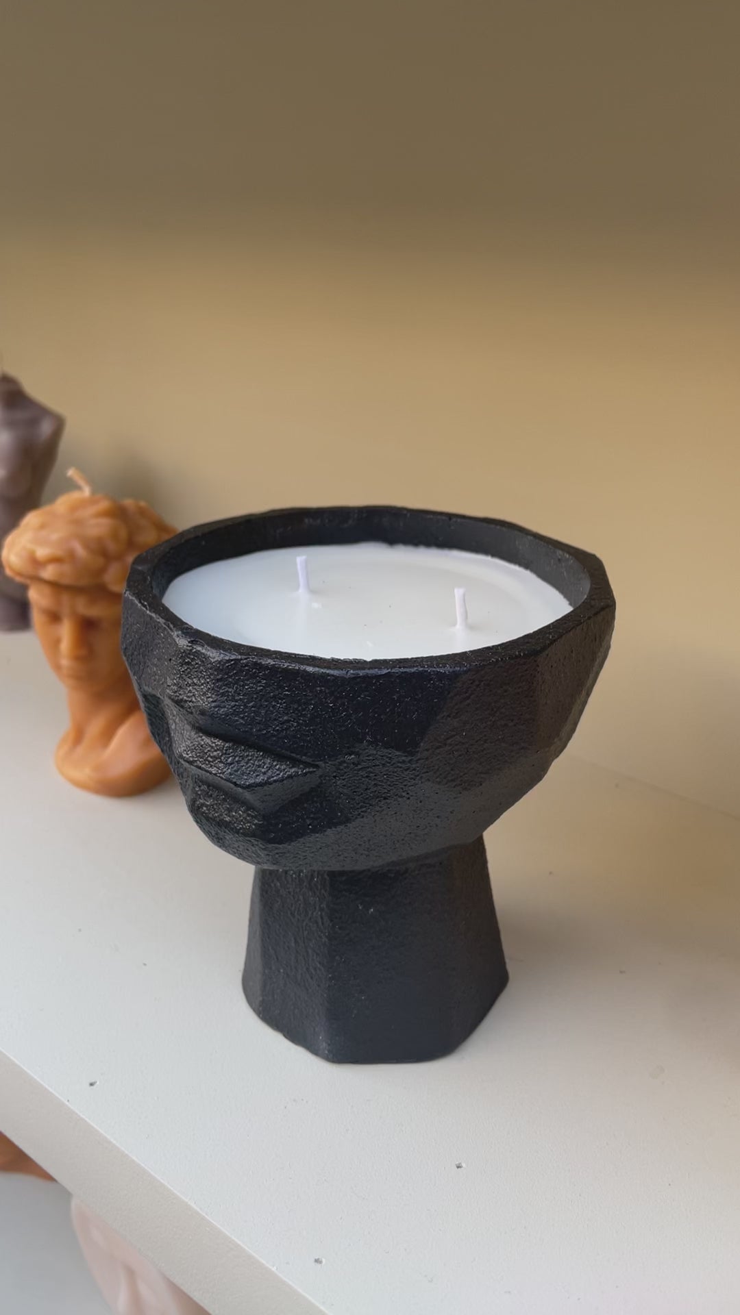 Midnight Ember Candle Pot Statue