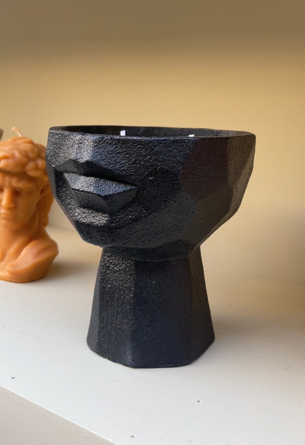 Midnight Ember Candle Pot Statue