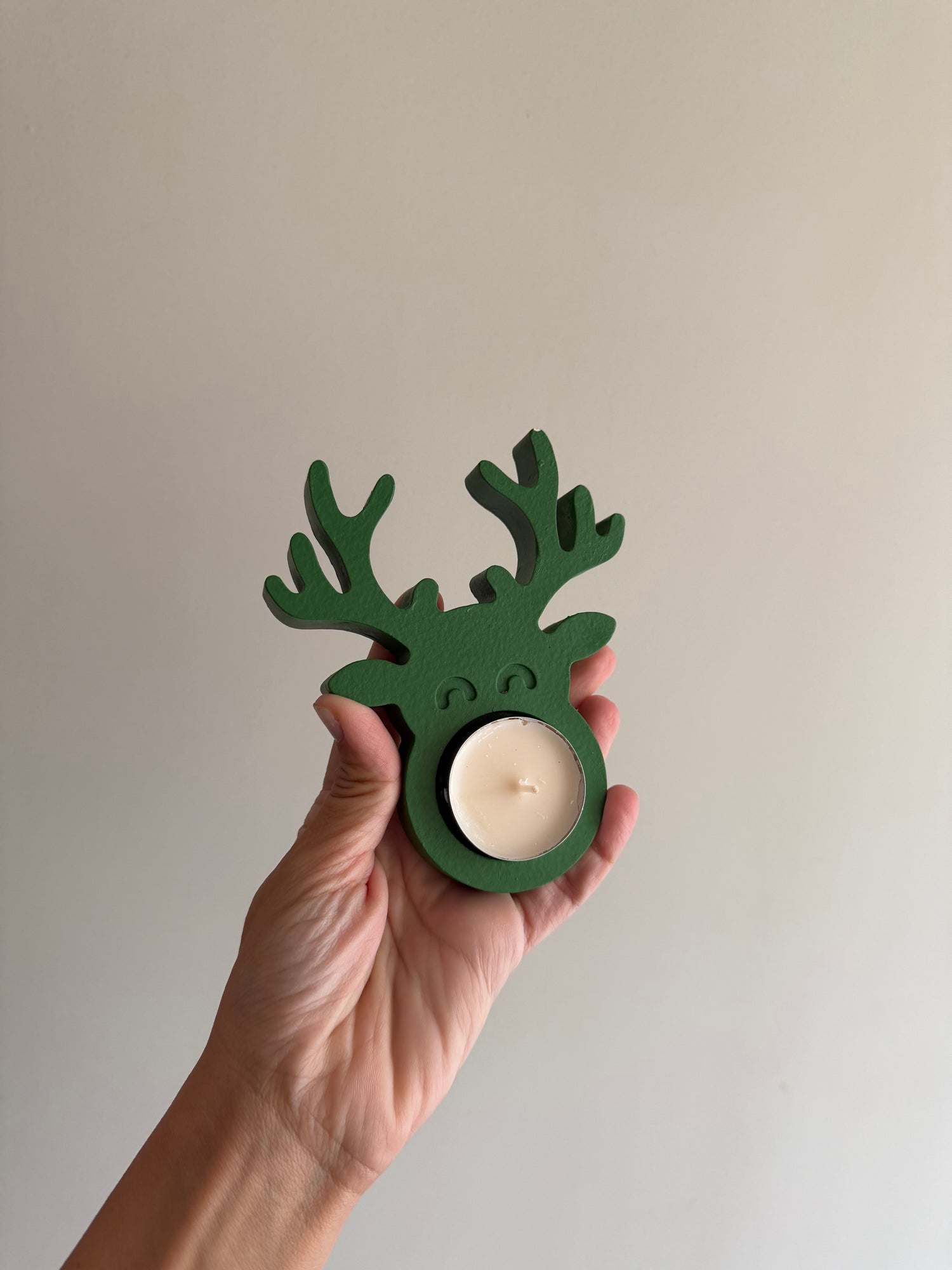 Festive Reindeer Tea Candle Holder