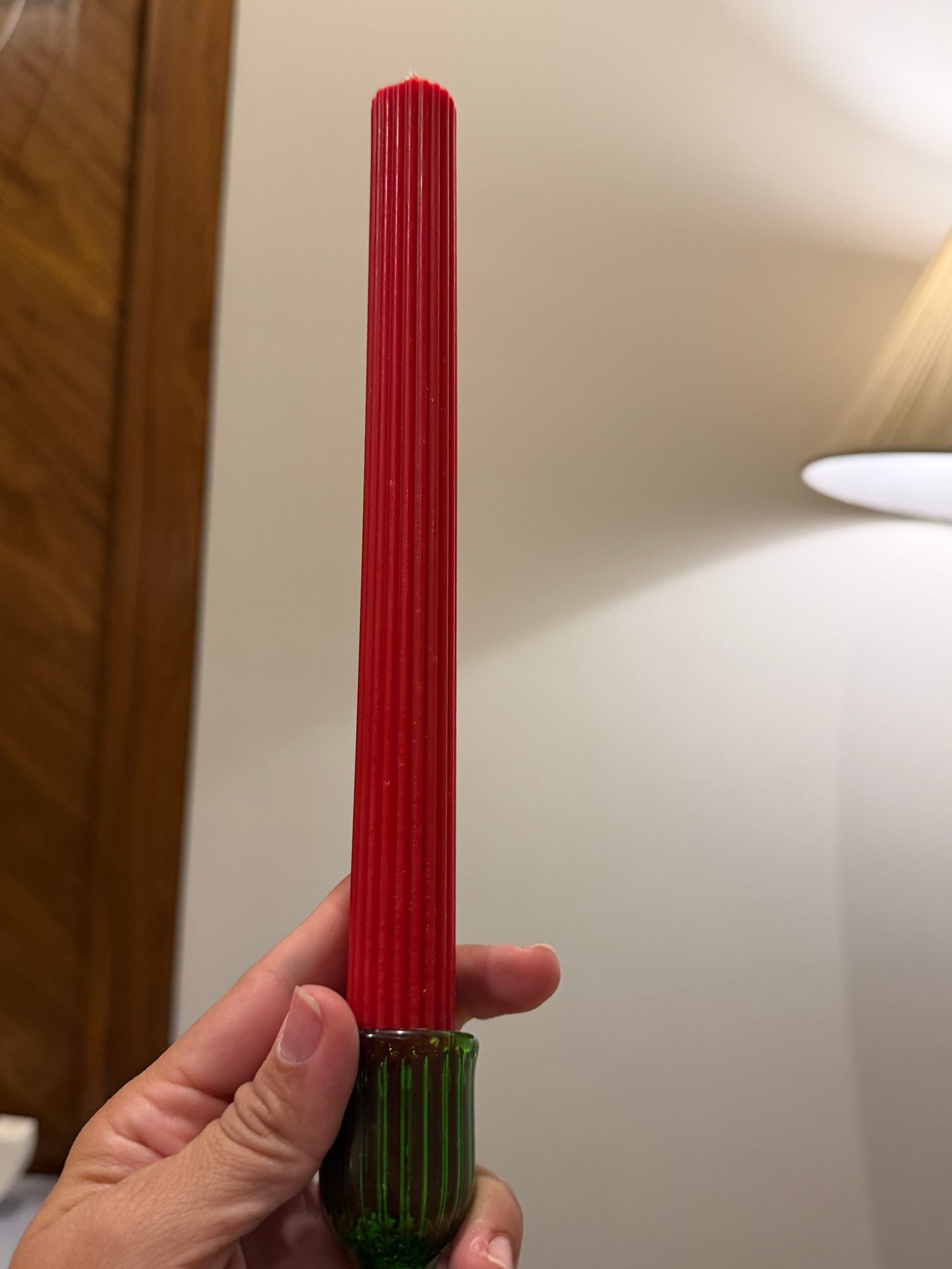 Two Emerald Glow Candle Holder