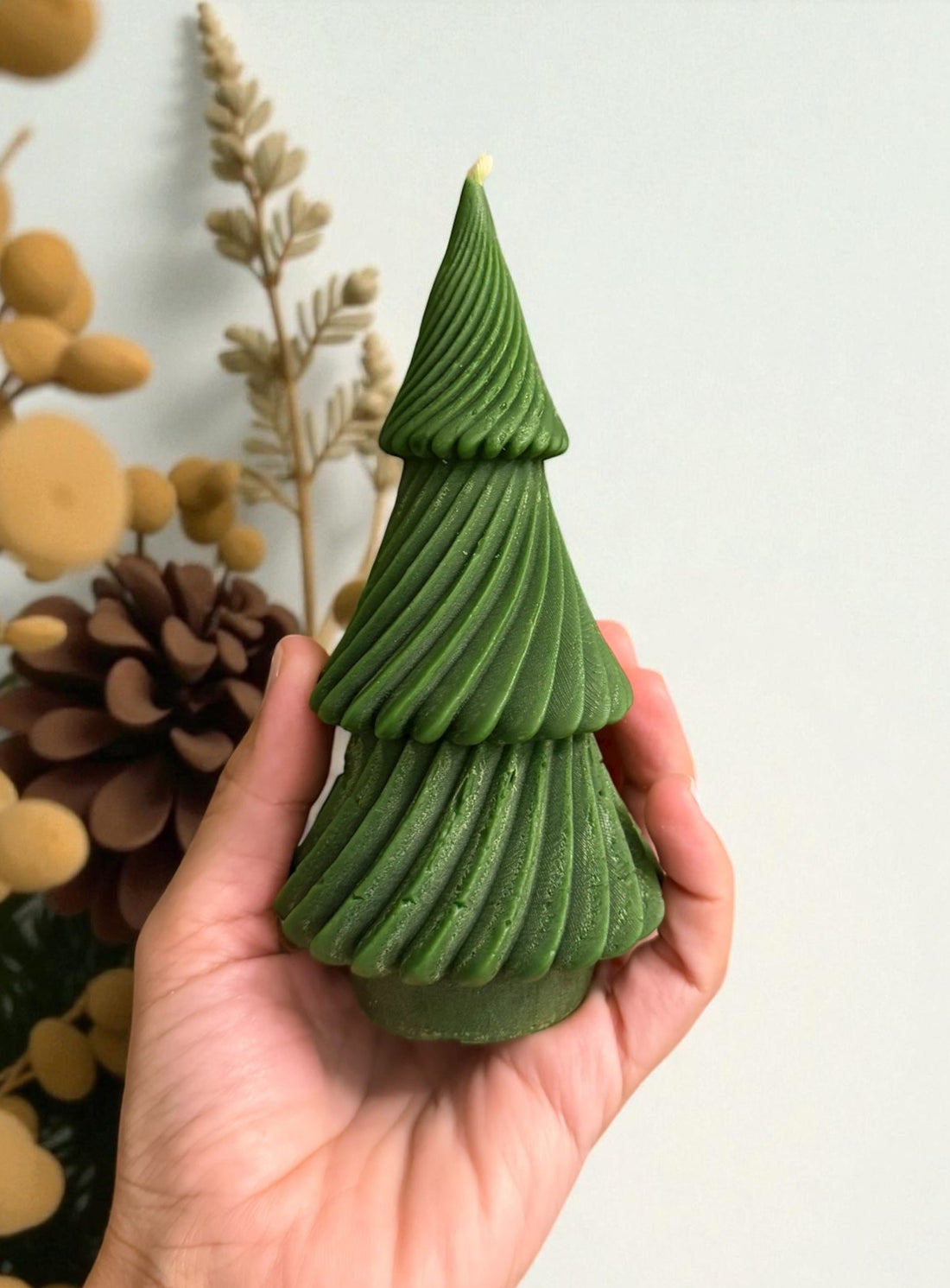 Evergreen Christmas Tree Candle Trio