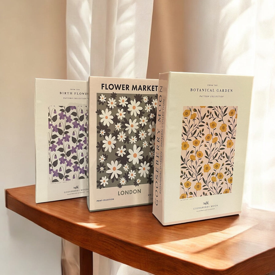 The Floral Trio Faux Books