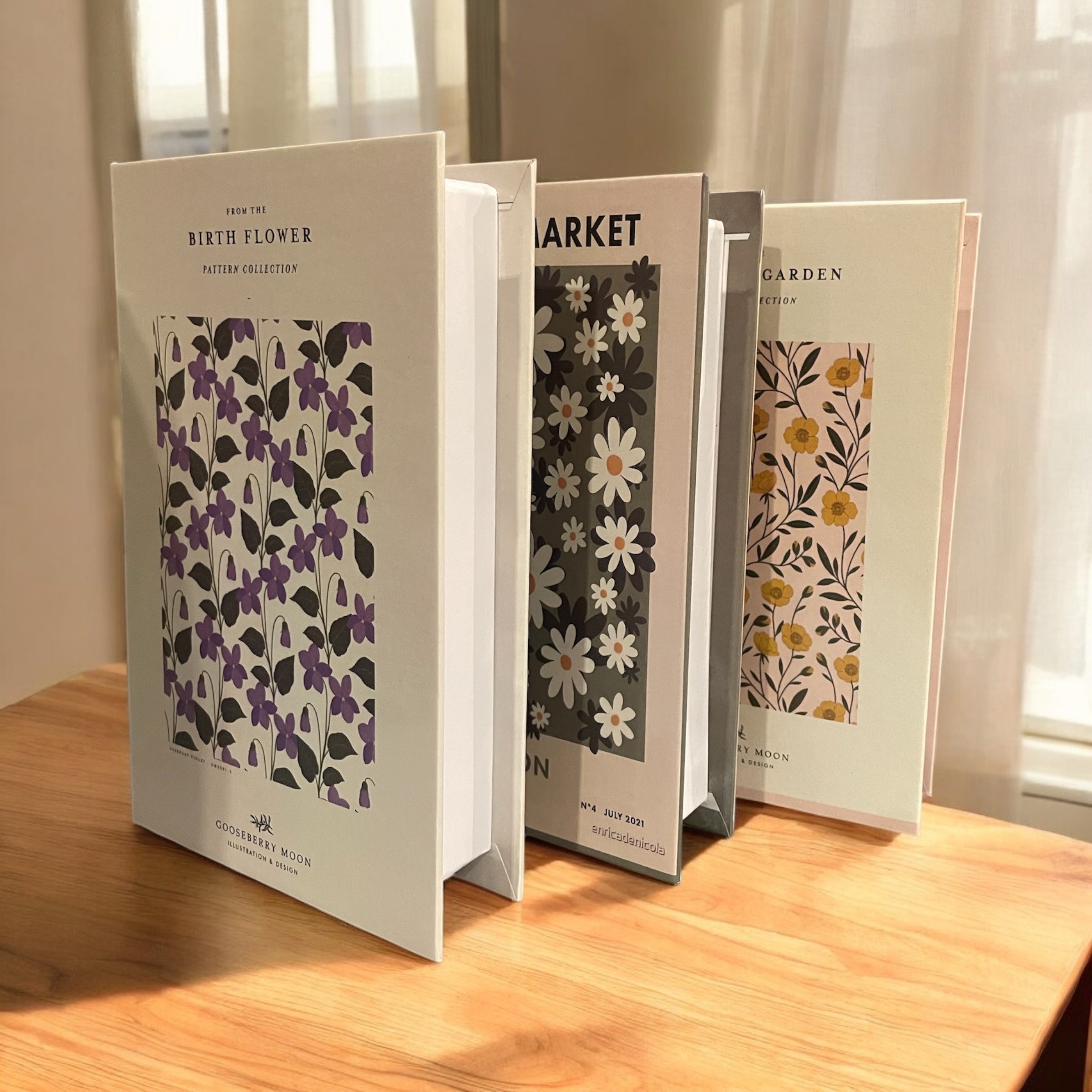 The Floral Trio Faux Books