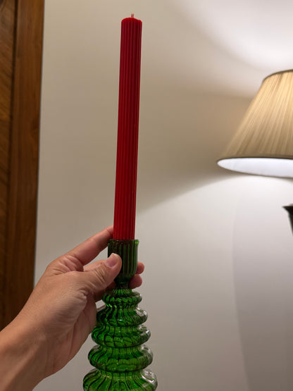 Two Emerald Glow Candle Holder