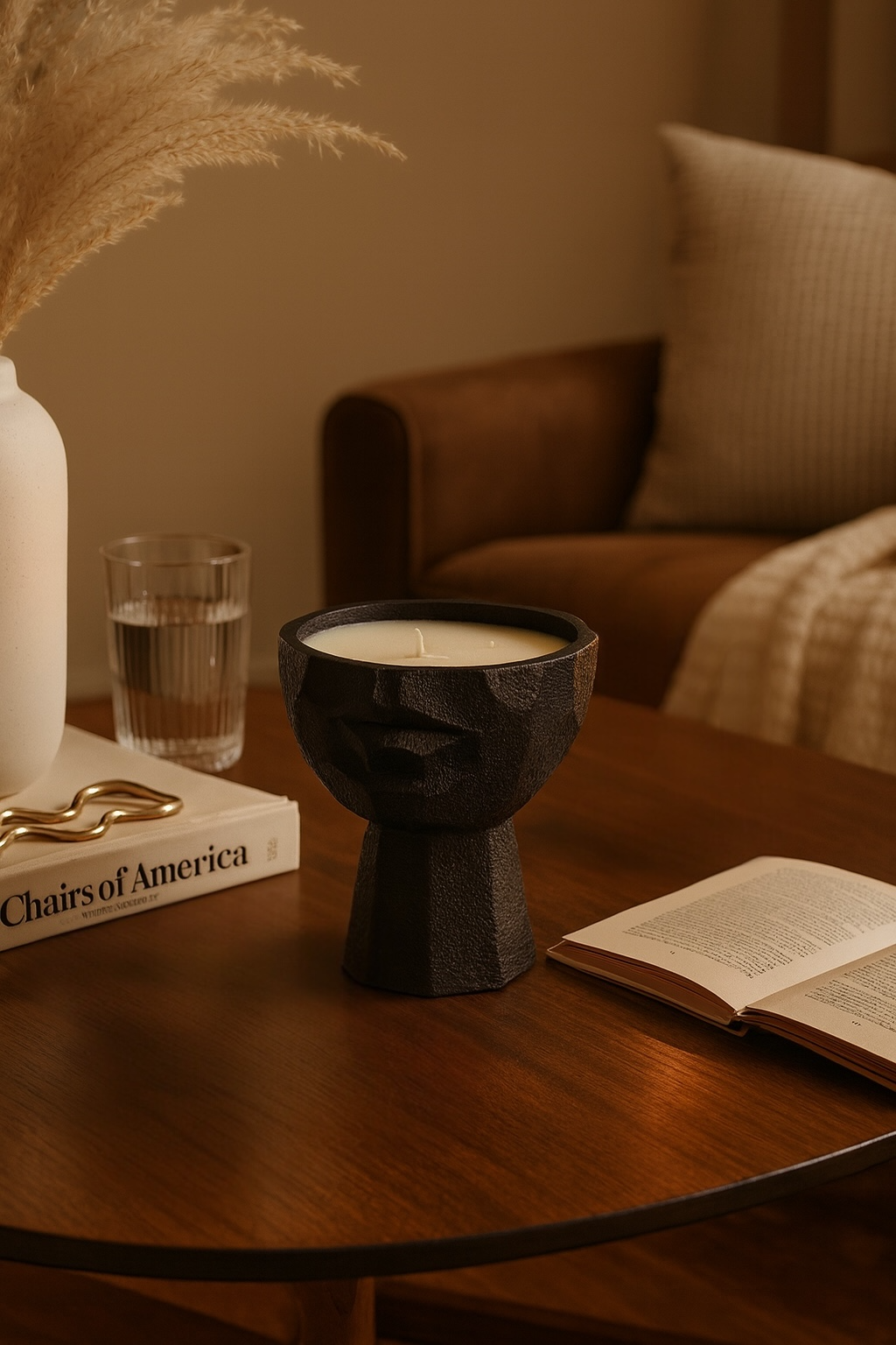 Midnight Ember Candle Pot Statue