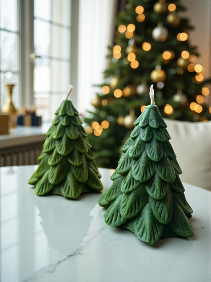 Whimsical Pine Christmas Candle