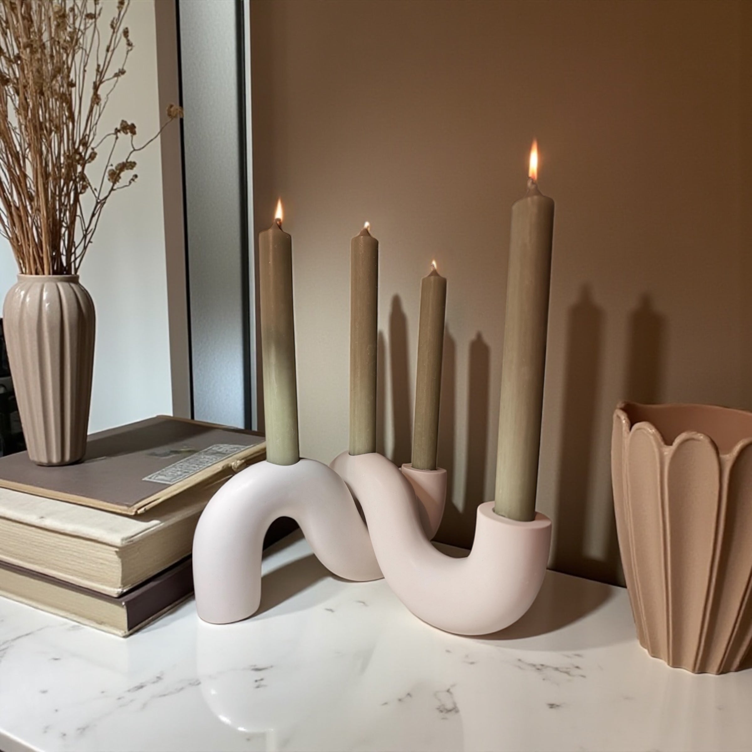 Sculptural Double Taper Holder